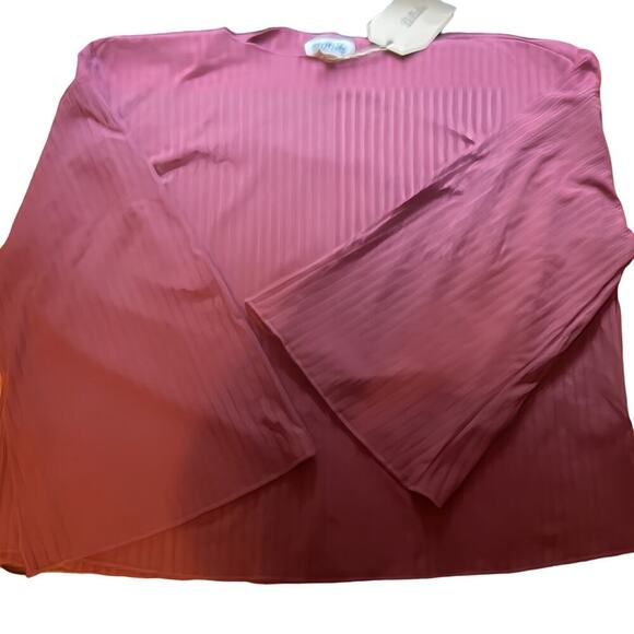 NWT Listicle Blouse Top Size Medium Dusty Rose Long Flare Sleeves Oversized - Picture 5 of 6